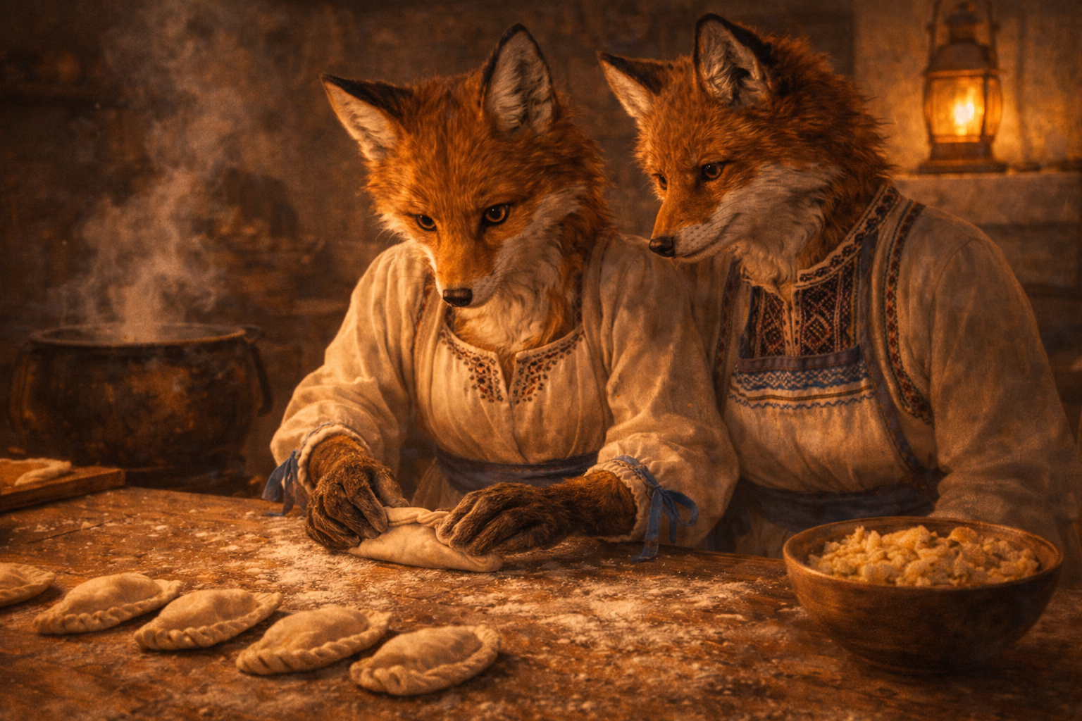 Making varenyky in a warm communal kitchen — knowledge passing hand to hand without words